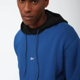 Reebok Blue Cotton Regular Fit Hooded Sweatshirt image 4
