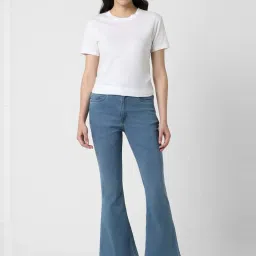 Van Heusen Blue Cotton Mid Rise Bootcut Jeans image 4