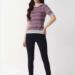 Van Heusen Purple Striped Top image 4