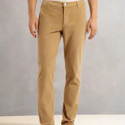 Thomas Scott Men Mid-Rise Corduroy Smart Trouser image 1