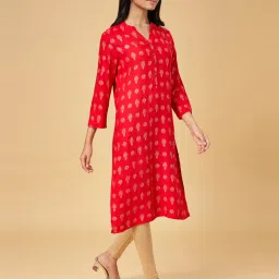 YU by Pantaloons Red Printed A Line Kurta image 4