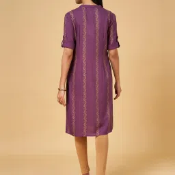 YU by Pantaloons Plum Printed Straight Kurta image 4