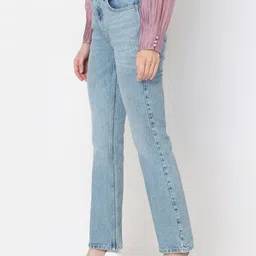 Vero Moda Women Cotton Bootcut High-Rise Light Fade Stretchable Jeans image 2