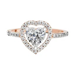 Sparkles Rose Gold Lab Grown 43 Diamond 14KT 0.97ct Heart Ring For Women image 1