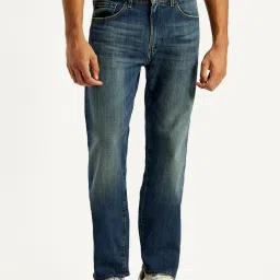 Levi's Men's 505 Mid Indigo Straight Fit Mid Rise Jeans image 1