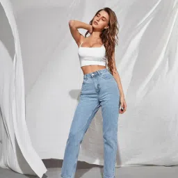 Kotty Blue Straight Fit High Rise Jeans image 4