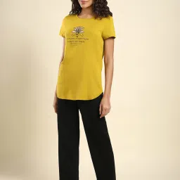 Van Heusen Yellow Printed T-Shirt image 4