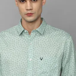 Allen Solly Green Cotton Slim Fit Printed Shirt image 4