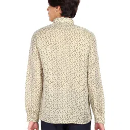Arrow Beige Cotton Linen Slim Fit Printed Shirt image 4