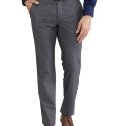 Raymond Grey Slim Fit Trousers-picture-24