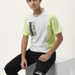 Coolsters by Pantaloons Kids Green & Grey Cotton Printed T-Shirt image 4