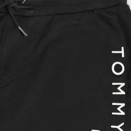 Tommy Hilfiger Black Cotton Regular Fit Logo Printed Joggers image 4