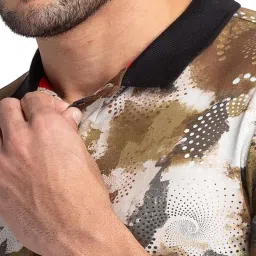 Being Human Brown Regular Fit Printed Polo T-Shirt image 4