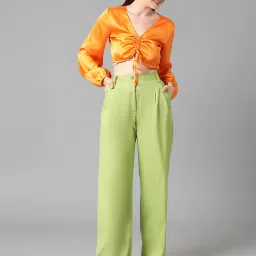 Kotty Green Regular Fit Mid Rise Trousers image 4