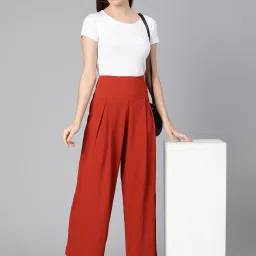 Oxolloxo Rust Regular Fit High Rise Pants image 4