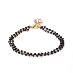 Estele Gold-Plated Drop-Shaped Mangalsutra Bracelet with Crystal for Women image 4
