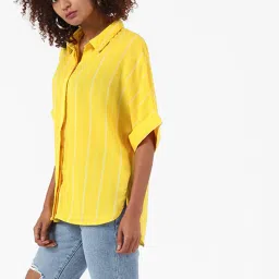 Forever 21 Neon & White Striped Shirt image 3