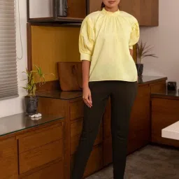 BInfinite Yellow Sunshine Top and Olive Green Trousers image 1