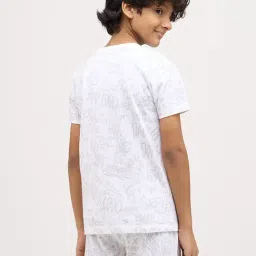 Jack & Jones Junior Boys Bright White Cotton Regular Fit Printed T-Shirt image 2