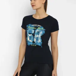 Appulse Navy Cotton Graphic Print T-Shirt image 3