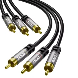 FEDUS 3RCA Male to 3RCA Male Double Shielded Cable Black 5 m-picture-37