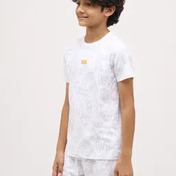 Jack & Jones Junior Boys Bright White Cotton Regular Fit Printed T-Shirt image 3