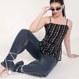 Vibes by Deebaco Women Polka Dots print Shoulder Straps Regular Top-picture-24