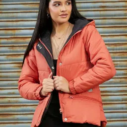 Campus Sutra Orange Regular Fit Jacket image 1