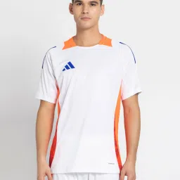 Adidas White 100% Polyester Slim PrintedJerseys image 1