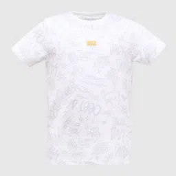 Jack & Jones Junior Boys Bright White Cotton Regular Fit Printed T-Shirt image 5