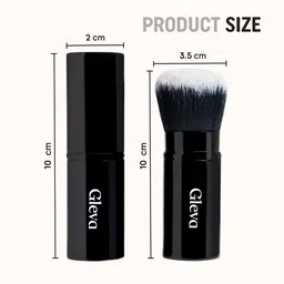 Gleva Retractable Kabuki Face Brush- Black image 5