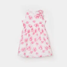 Fame Forever by Lifestyle Kids White & Pink Floral Print Dress-picture-30
