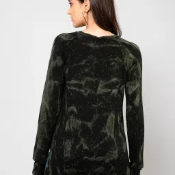 Crozo By Cantabil Dark Green Wool Printed Pullover image 2
