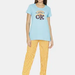 Coucou by Zivame Blue Graphic Print Pajamas image 1