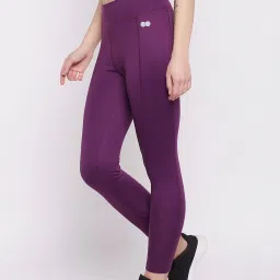 Clovia Purple Regular Fit Tights image 3