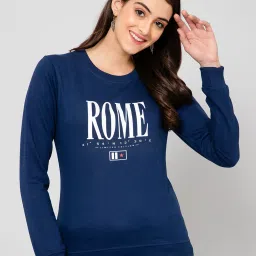 Crozo By Cantabil Navy Graphic Print Sweatshirt image 1