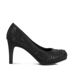 London Rag Women's Black Stiletto Pumps-picture-48