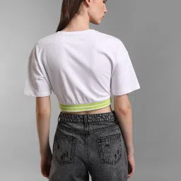 KZ07 by Kazo White Cotton Crop Sweatshirt image 2