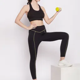 Clovia Black Regular Fit Tights image 4