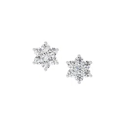 Sparkles Lab Grown Diamond 0.97 Carat Round Flower Stud Earrings for Women-picture-39
