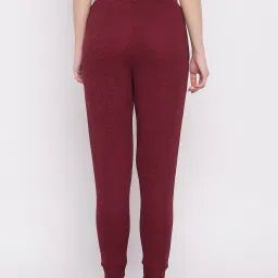 Clovia Maroon Textured Regular Fit Joggers image 2