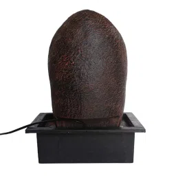 eCraftIndia Golden Brown Ganesha Polyresin Water Fountain With Led Lights ,Crystal Ball image 4