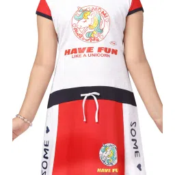 Aarika Kids White & Red Printed Dress image 5