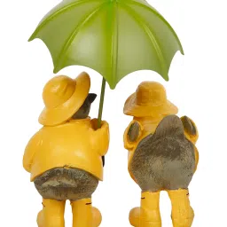 Tayhaa Yellow & Brown Polyresin Colourful Bird Showpieces - Set of 2 image 4