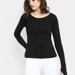 Appulse Black Cotton Slim Fit T-Shirt image 1