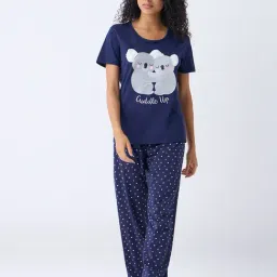 Wunderlove by Westside Navy Koala Bear Cotton T-Shirt and Pyjama Set image 3