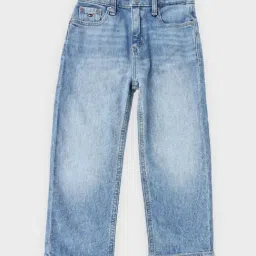 TOMMY HILFIGER Boys Blue Loose Fit Mid Rise Jeans-image-97