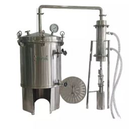 HM Herbals 50 L Stainless Steel Small Distillation Unit for Rose Water, Ark, Cow Urine Distillation etc., HM50-image-1