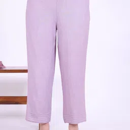 AURELIA Woven Design Keyhole Neck Pure Cotton Straight Kurta With Trouser image 3