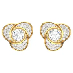 Clara Two Tone Sterling Silver Swiss CZ Stud Earrings-image-10